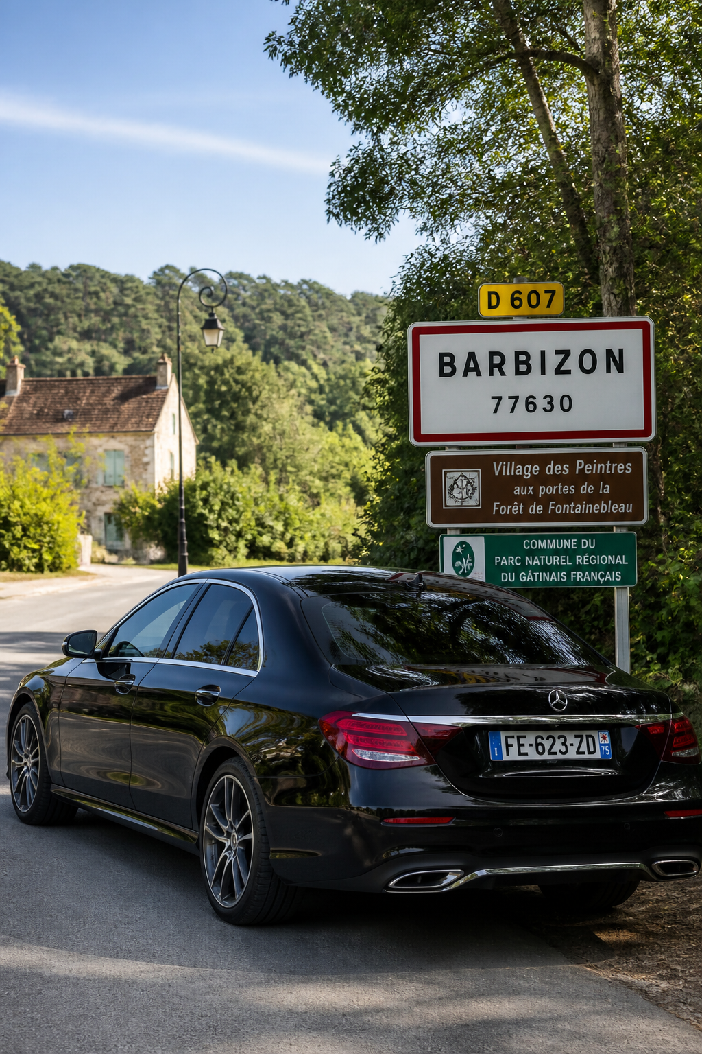 Taxi Barbizon berline premium MonTaxiVIP panneau 77630