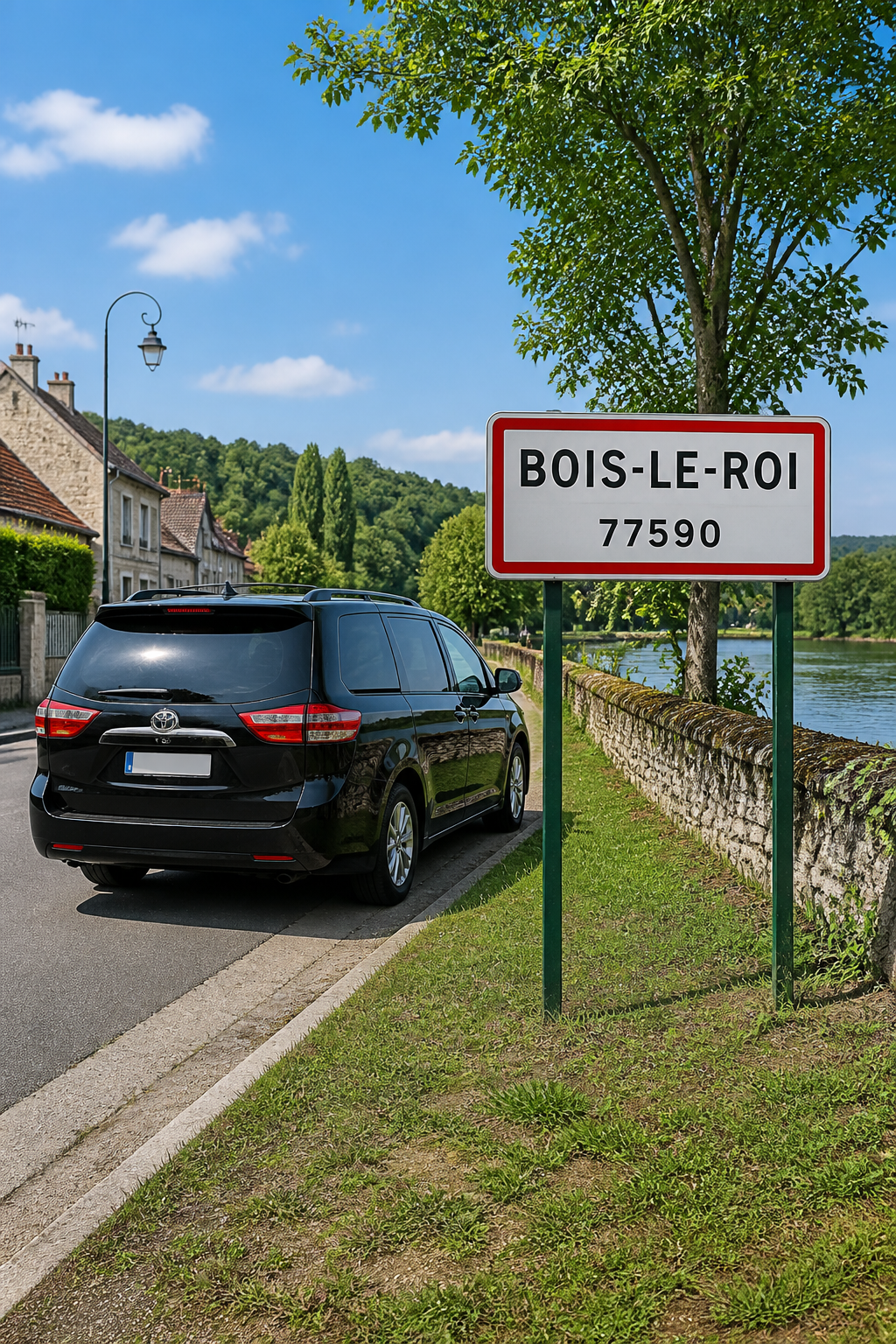 Taxi Bois-le-Roi mini-van MonTaxiVIP panneau 77590