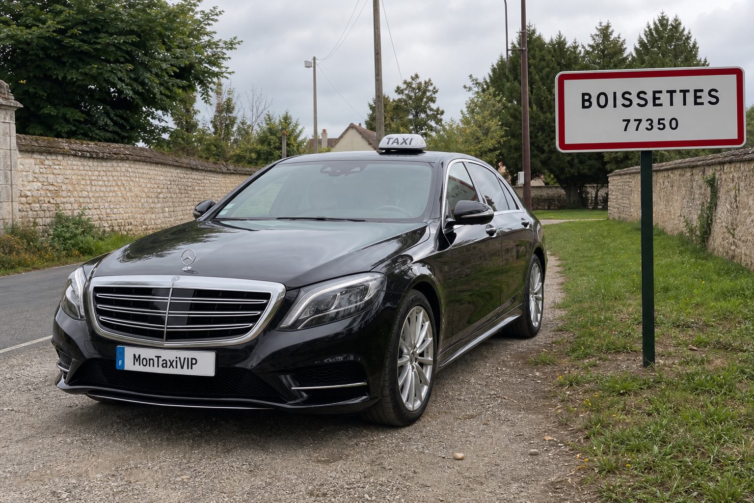 Taxi Boissettes berline premium MonTaxiVIP panneau 77350