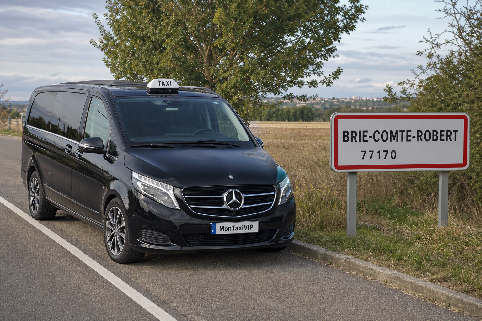 Taxi Brie-Comte-Robert mini-van MonTaxiVIP panneau 77170