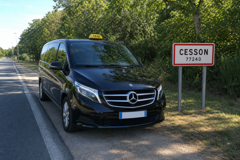 Taxi Cesson mini-van MonTaxiVIP panneau 77240