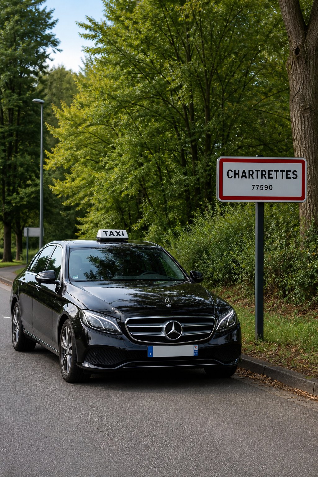 Taxi Chartrettes berline premium MonTaxiVIP panneau 77590