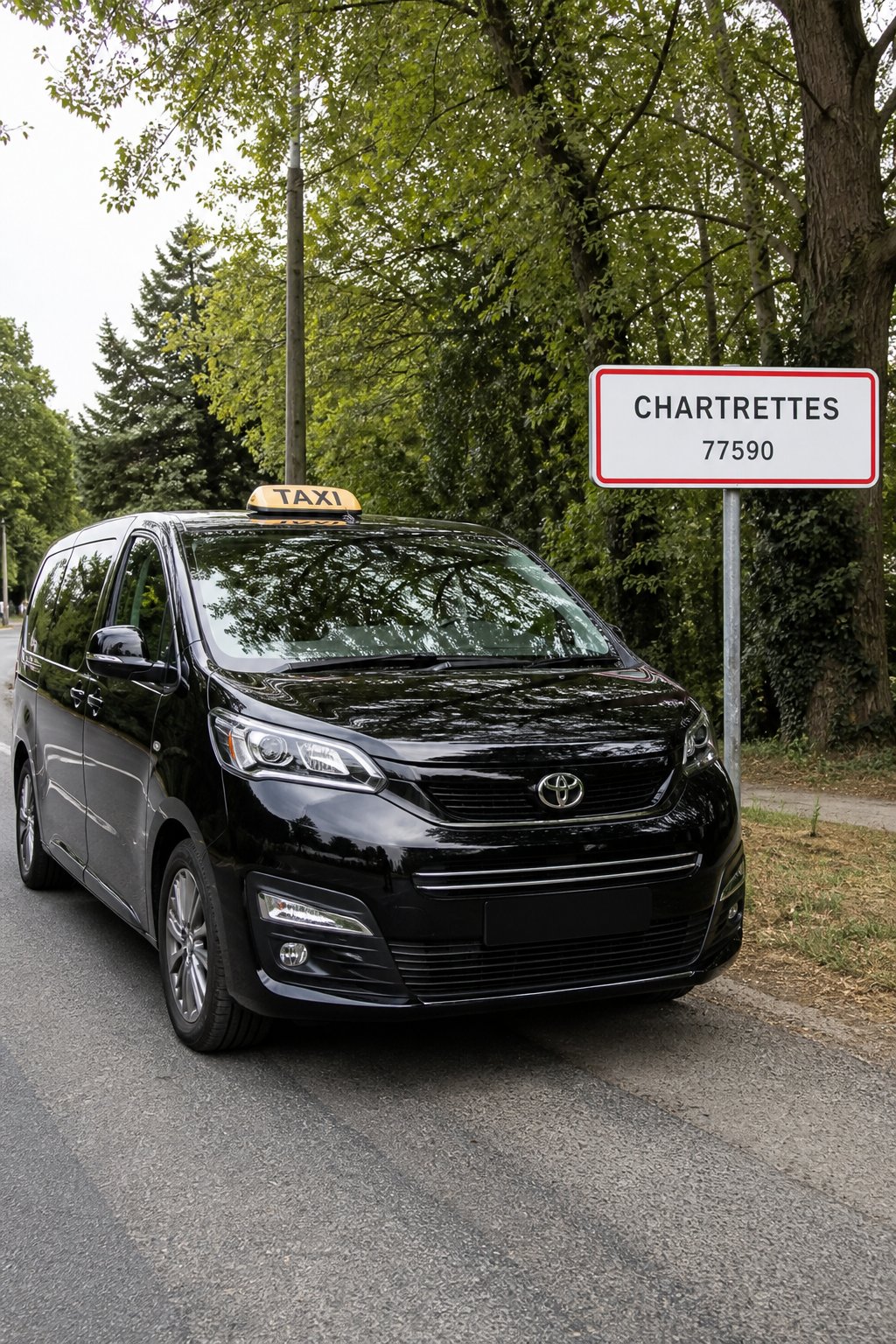 Taxi Chartrettes mini-van MonTaxiVIP panneau 77590