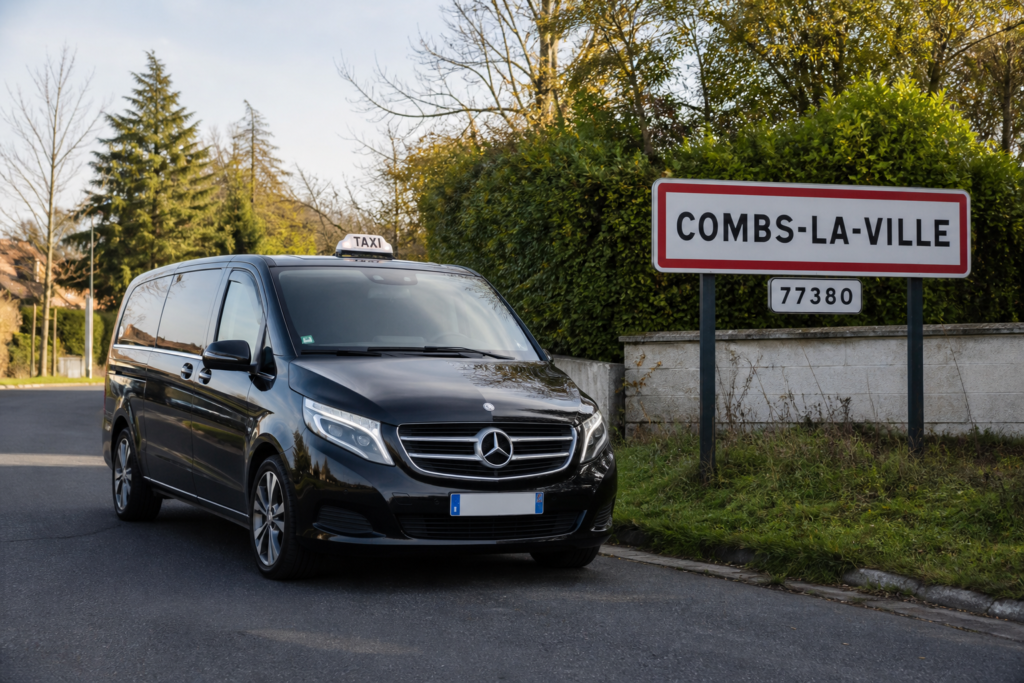 Taxi Combs-la-Ville mini-van MonTaxiVIP panneau 77380