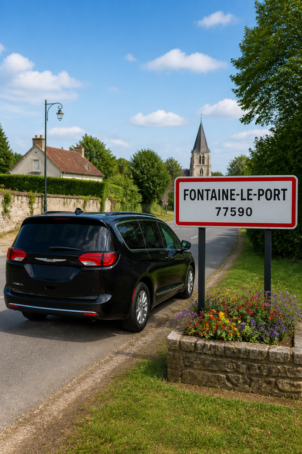 Taxi Fontaine-le-Port mini-van MonTaxiVIP panneau 77590