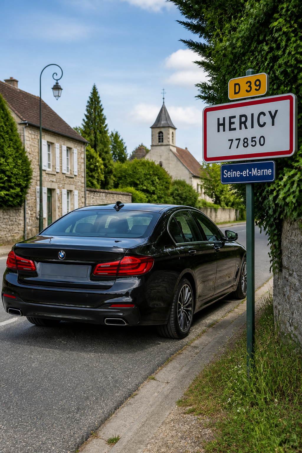 Taxi Héricy berline premium MonTaxiVIP panneau 77850