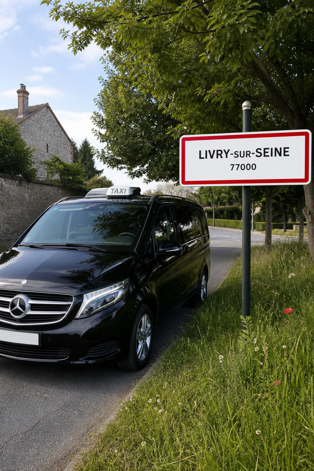 Taxi Livry-sur-Seine mini-van MonTaxiVIP panneau 77000