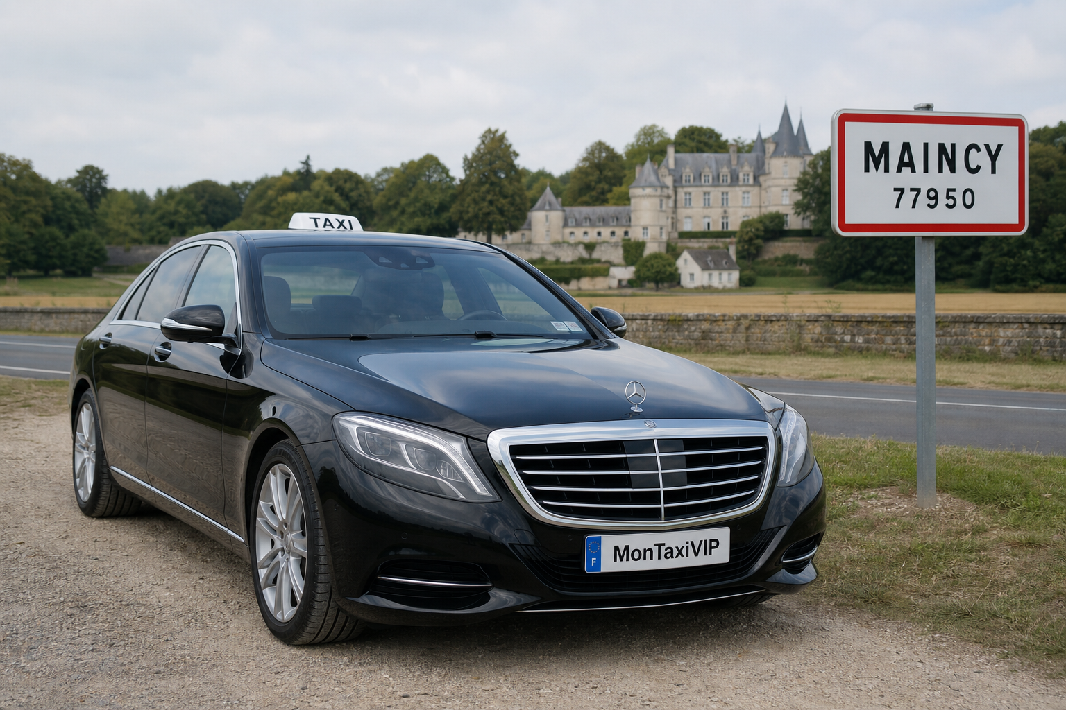 Taxi Maincy berline premium MonTaxiVIP panneau 77950