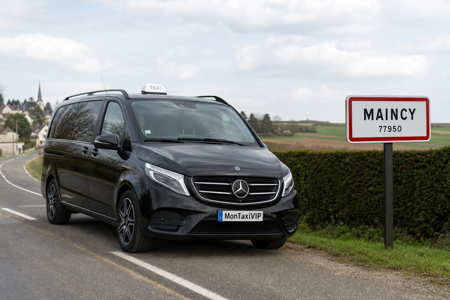Taxi Maincy mini-van MonTaxiVIP panneau 77950