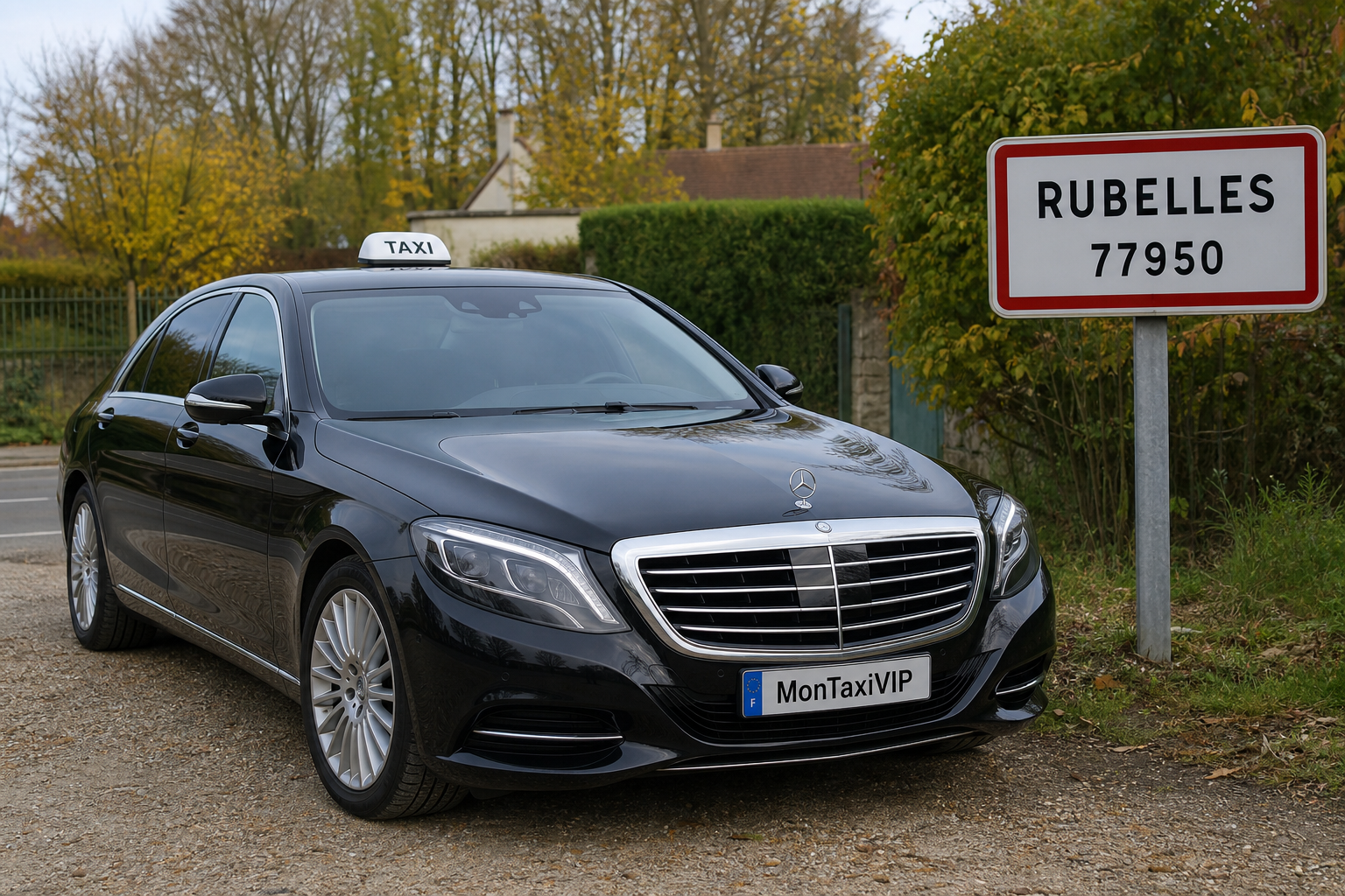 Taxi Rubelles berline premium MonTaxiVIP panneau 77950