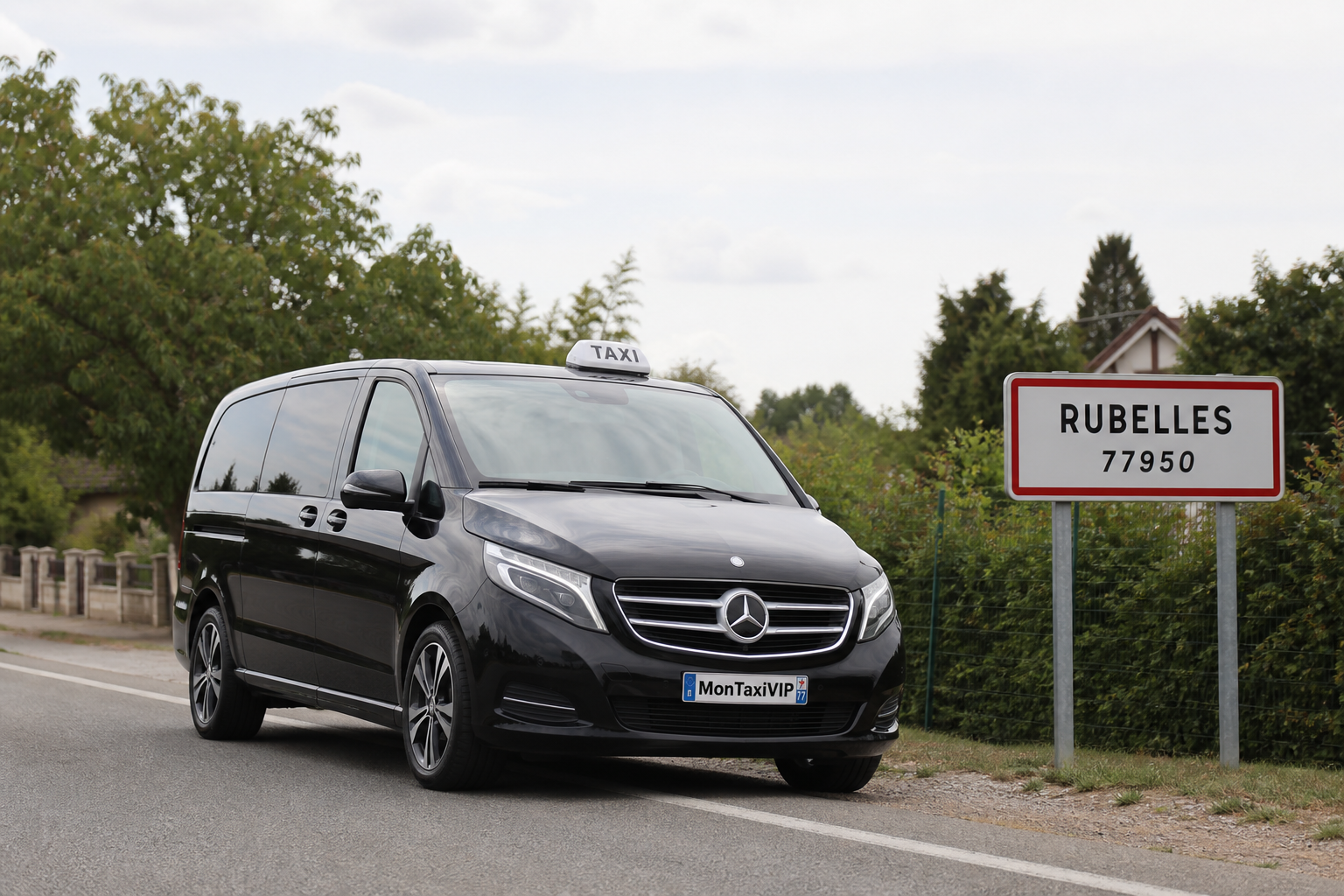 Taxi Rubelles mini-van MonTaxiVIP panneau 77950