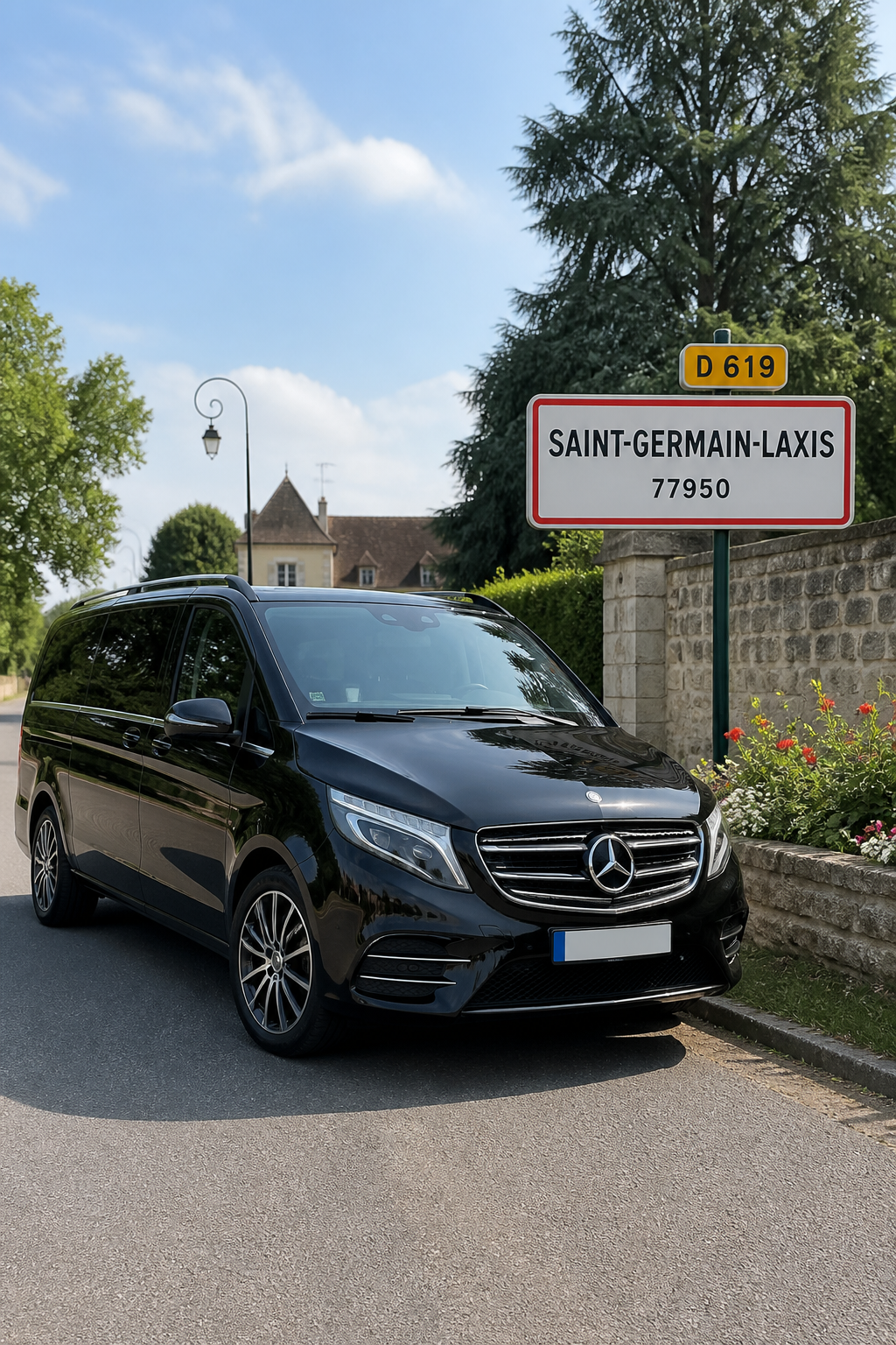 Taxi Saint-Germain-Laxis mini-van MonTaxiVIP panneau 77950
