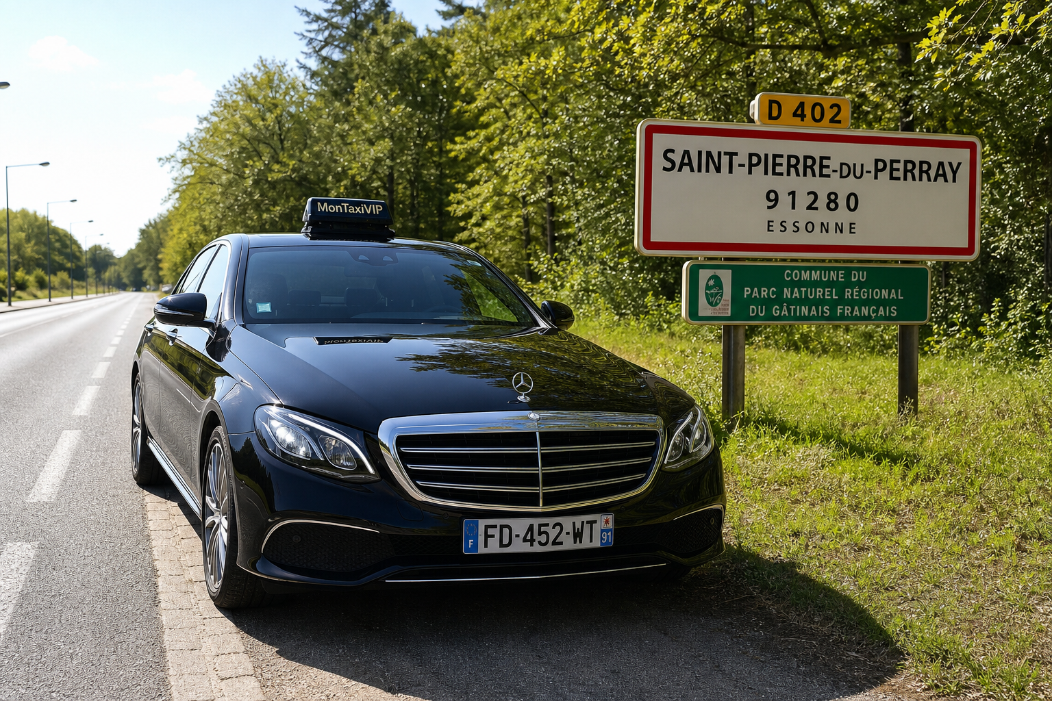 Taxi Saint-Pierre-du-Perray berline premium MonTaxiVIP panneau 91280