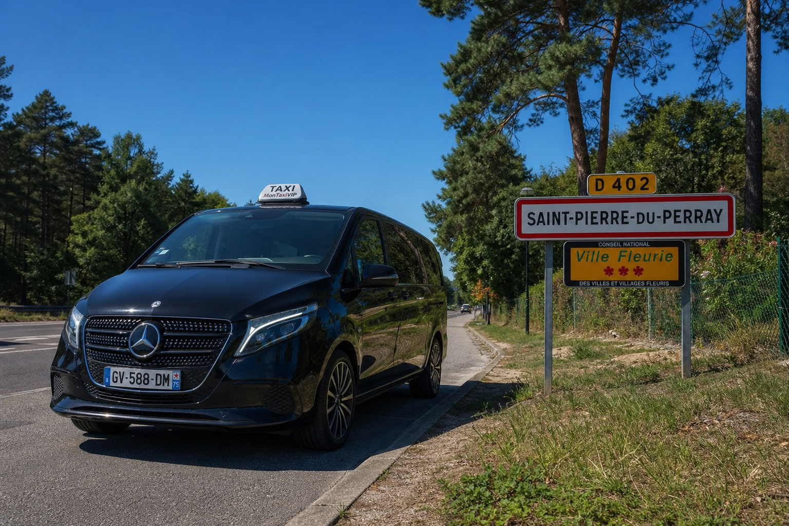 Taxi Saint-Pierre-du-Perray mini-van MonTaxiVIP panneau 91280