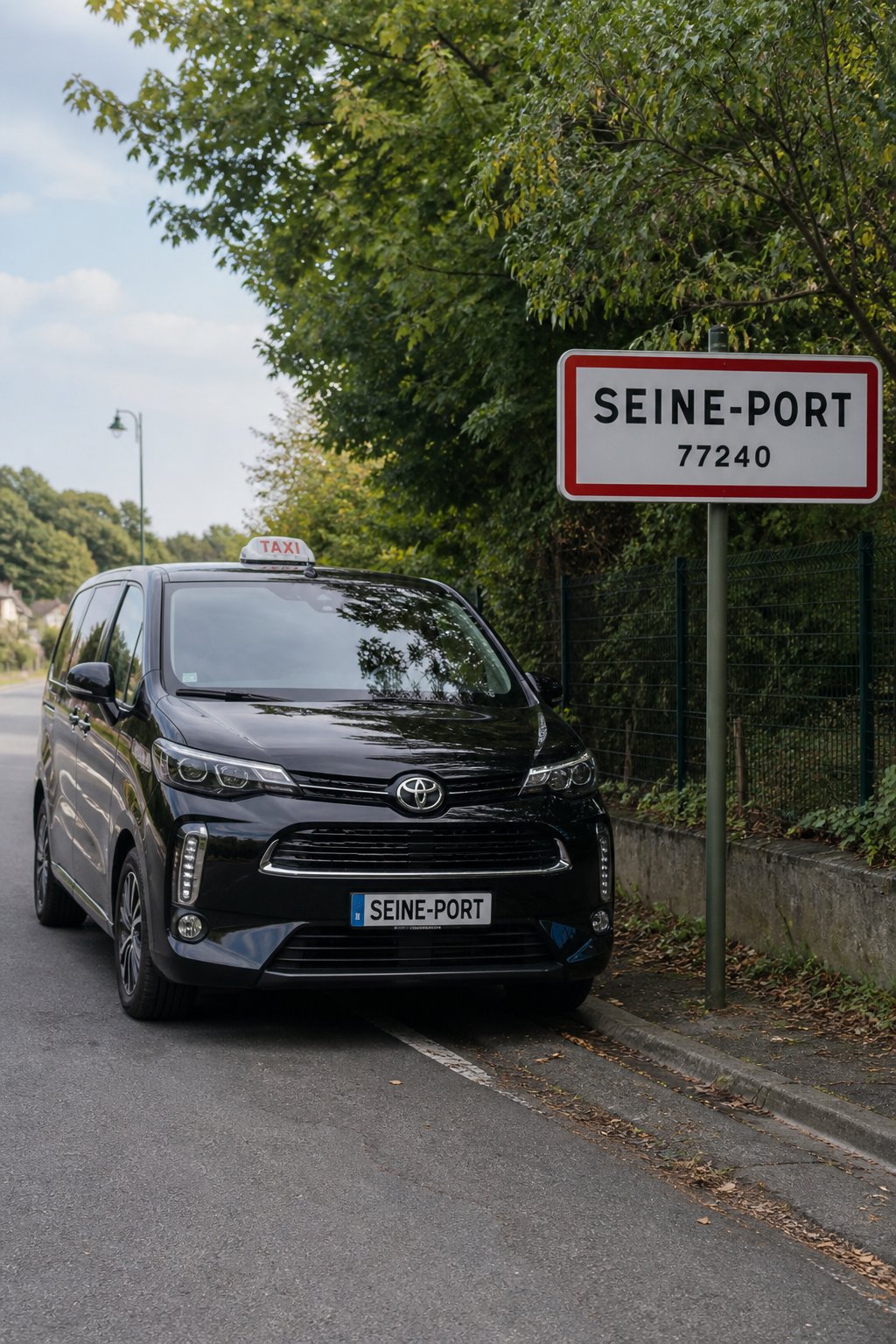Taxi Seine-Port mini-van MonTaxiVIP panneau 77240