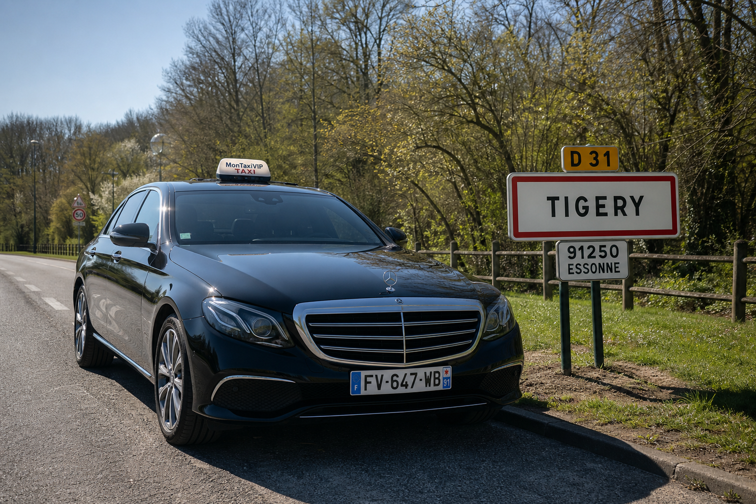 Taxi Tigery berline premium MonTaxiVIP panneau 91250