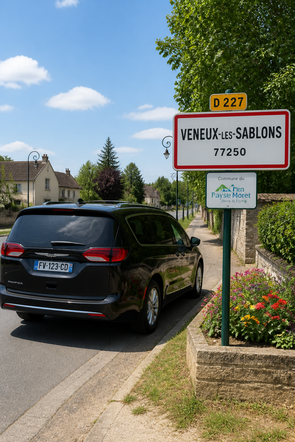 Taxi Veneux-les-Sablons mini-van MonTaxiVIP panneau 77250