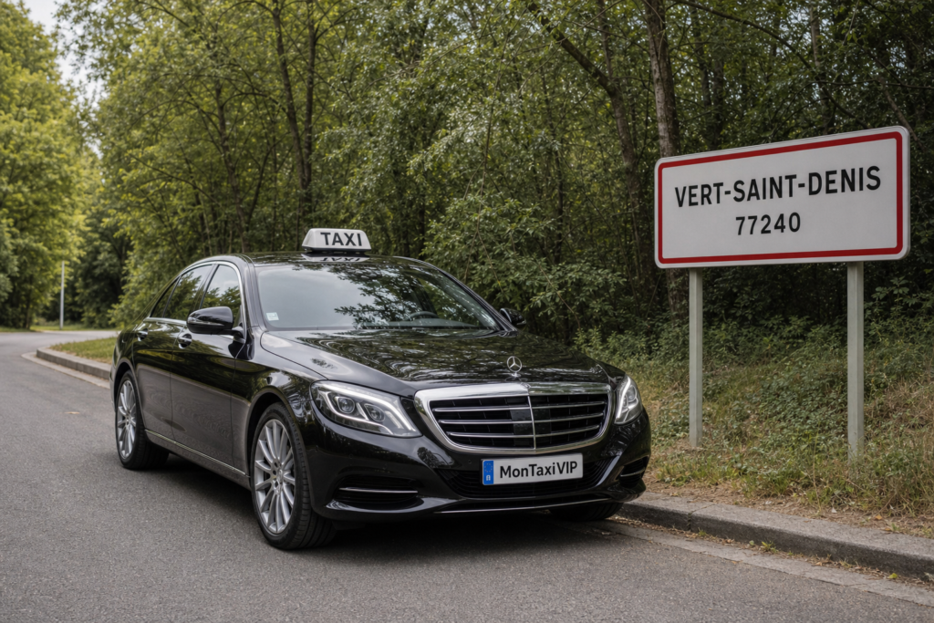 Taxi Vert-Saint-Denis berline premium MonTaxiVIP panneau 77240