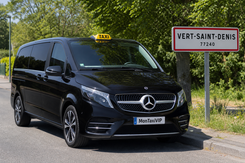 Taxi Vert-Saint-Denis mini-van MonTaxiVIP panneau 77240