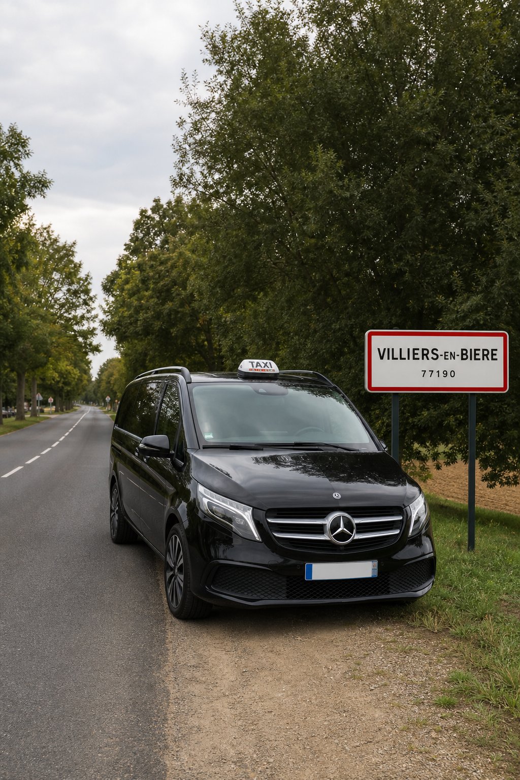 Taxi Villiers-en-Bière mini-van MonTaxiVIP panneau 77190