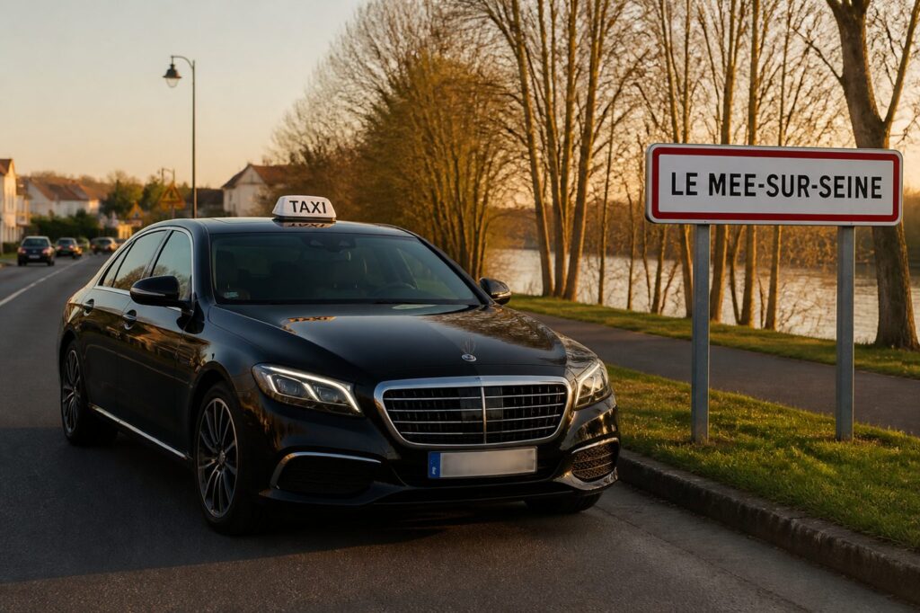 Taxi Le Mée-sur-Seine berline premium MonTaxiVIP panneau 77350
