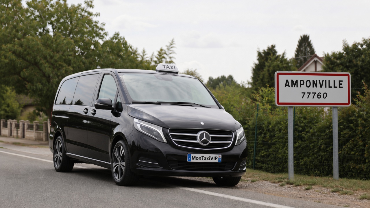 Taxi Amponville mini-van MonTaxiVIP panneau 77760