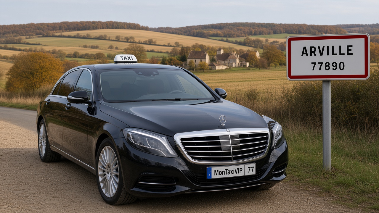 Taxi Arville berline premium MonTaxiVIP panneau 77890