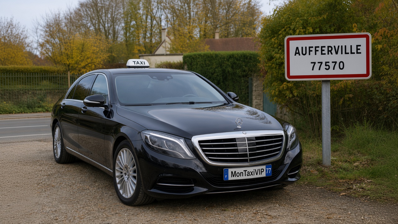 Taxi Aufferville berline premium MonTaxiVIP panneau 77570