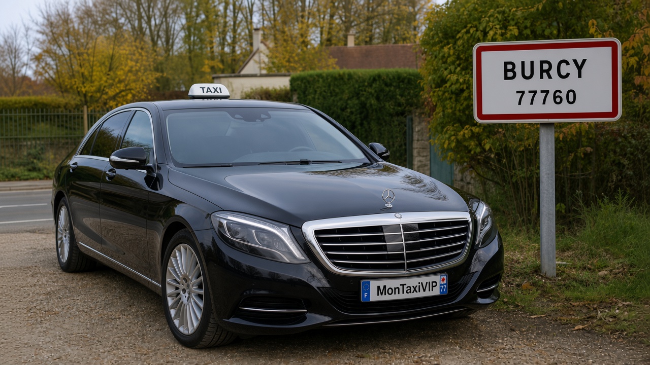 Taxi Burcy berline premium MonTaxiVIP panneau 77760