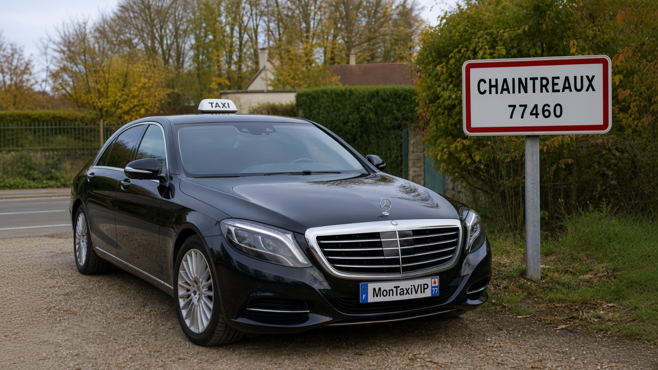 Taxi Chaintreaux berline premium MonTaxiVIP panneau 77460
