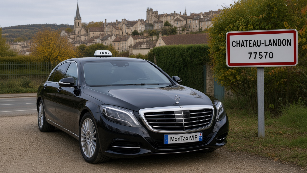Taxi Château-Landon berline premium MonTaxiVIP panneau 77570