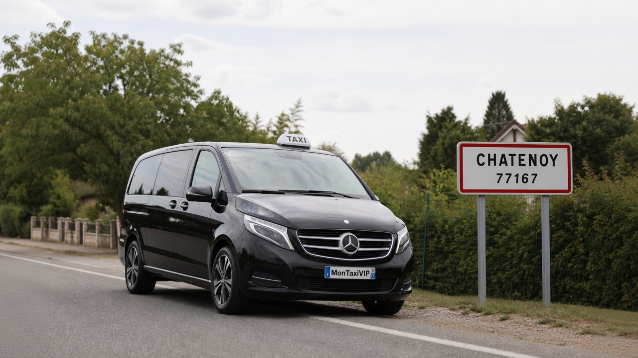 Taxi Châtenoy mini-van MonTaxiVIP panneau 77167