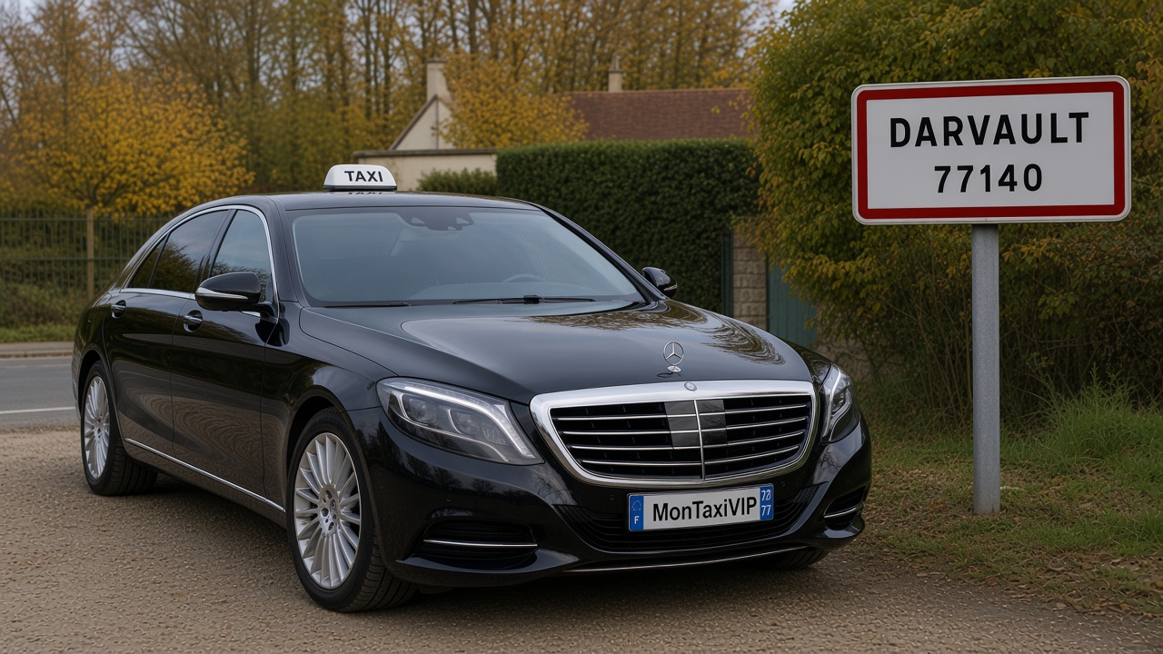 Taxi Darvault berline premium MonTaxiVIP panneau 77140