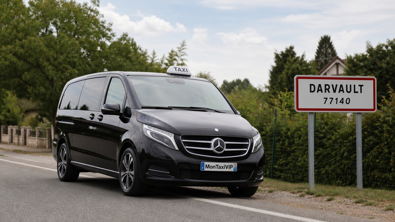 Taxi Darvault mini-van MonTaxiVIP panneau 77140