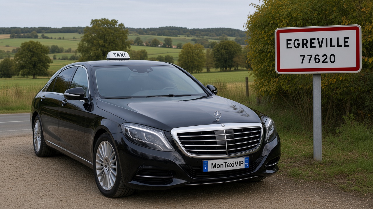 Taxi Égreville berline premium MonTaxiVIP panneau 77620