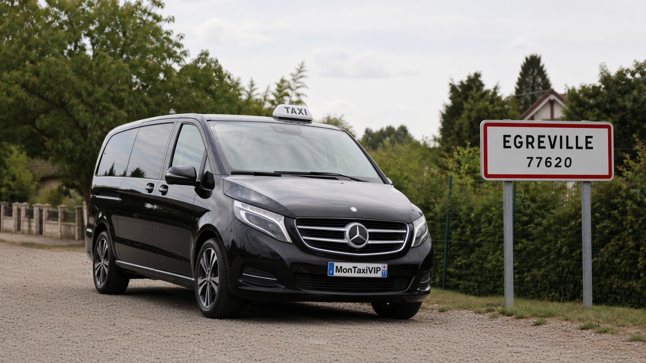 Taxi Égreville mini-van MonTaxiVIP panneau 77620