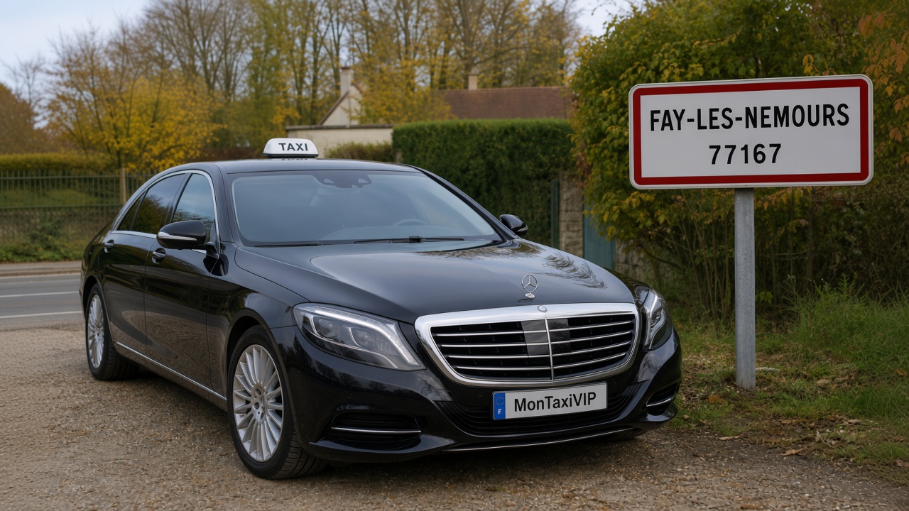 Taxi Faÿ-lès-Nemours berline premium MonTaxiVIP panneau 77167