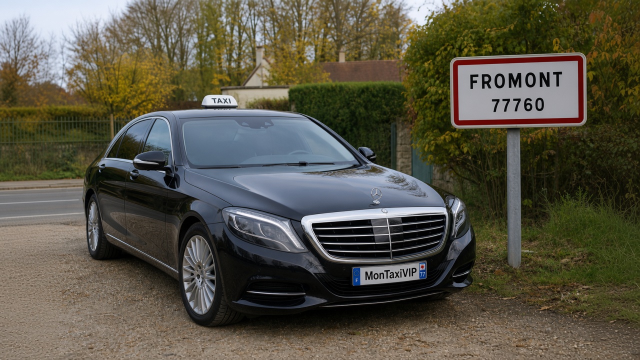 Taxi Fromont berline premium MonTaxiVIP panneau 77760