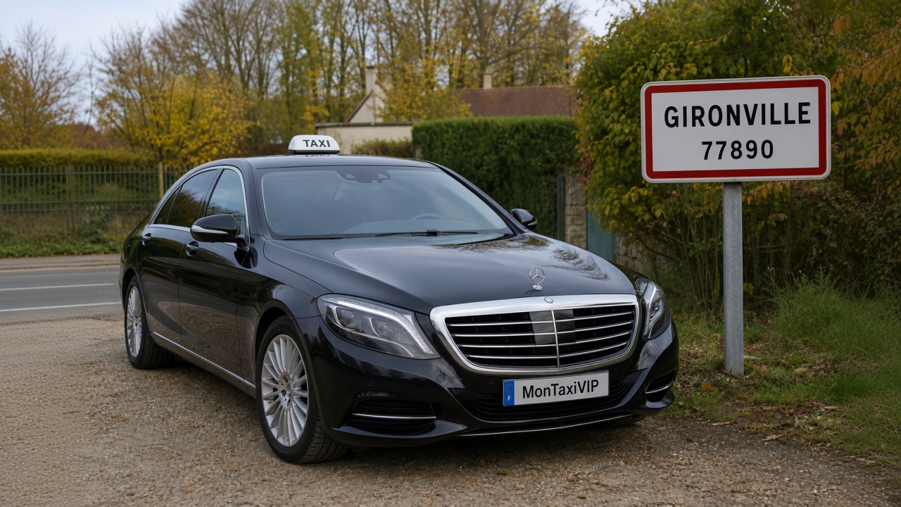 Taxi Gironville berline premium MonTaxiVIP panneau 77890
