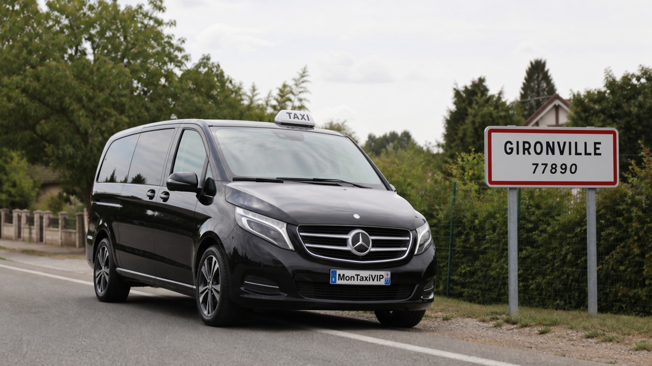 Taxi Gironville mini-van MonTaxiVIP panneau 77890