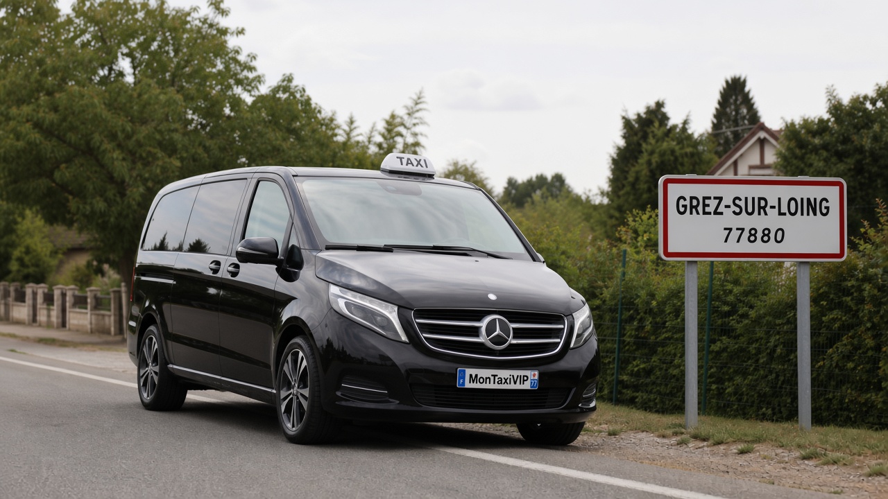 Taxi Grez-sur-Loing mini-van MonTaxiVIP panneau 77880