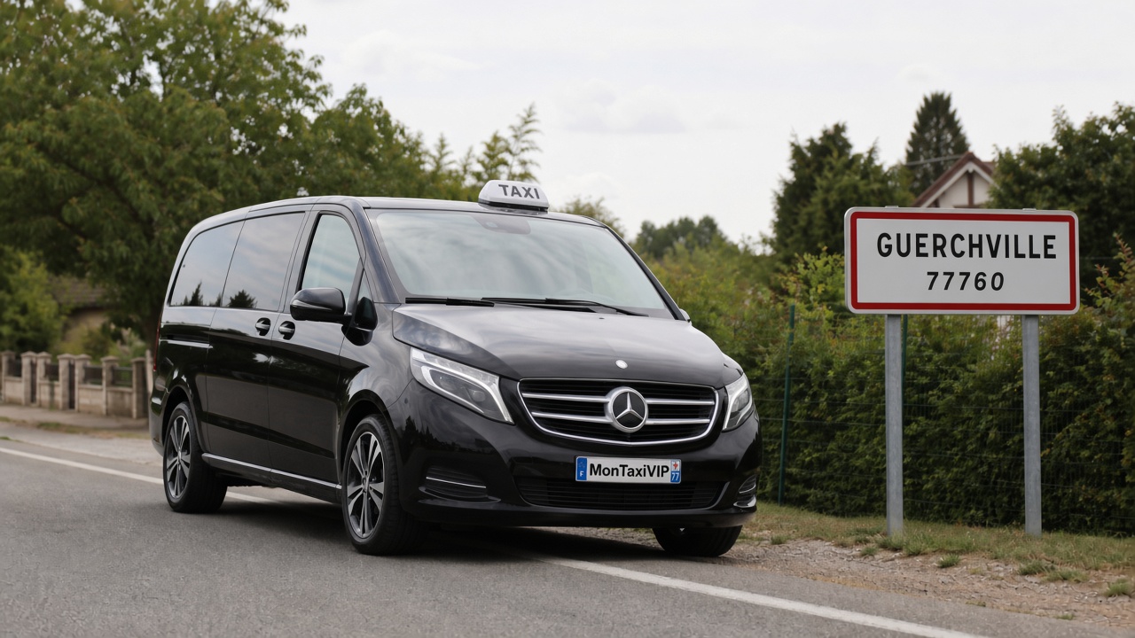 Taxi Guercheville mini-van MonTaxiVIP panneau 77760