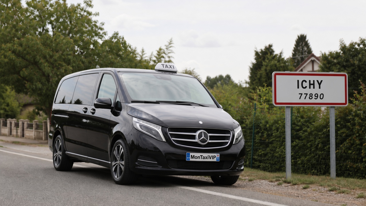 Taxi Ichy mini-van MonTaxiVIP panneau 77890