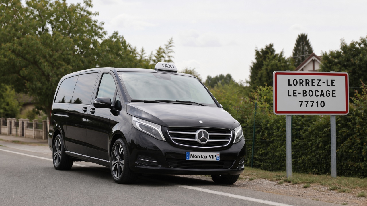 Taxi Lorrez-le-Bocage-Préaux mini-van MonTaxiVIP panneau 77710