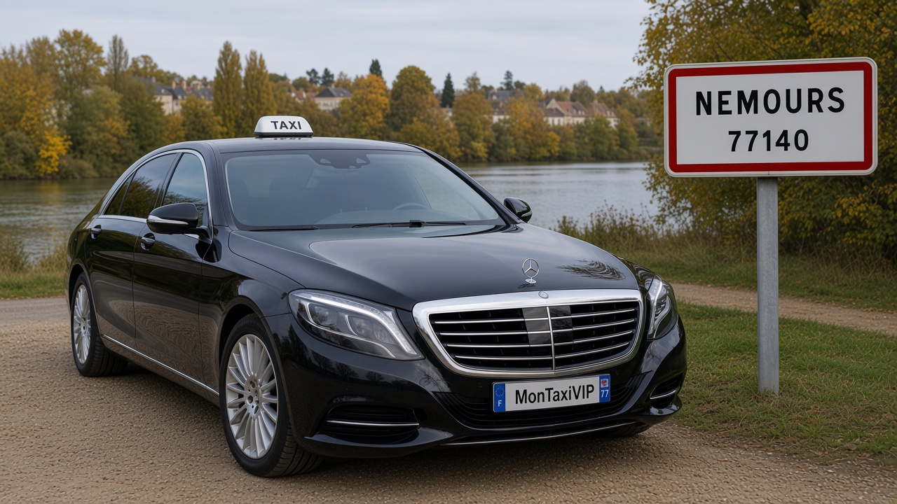 Taxi Nemours berline premium MonTaxiVIP panneau 77140
