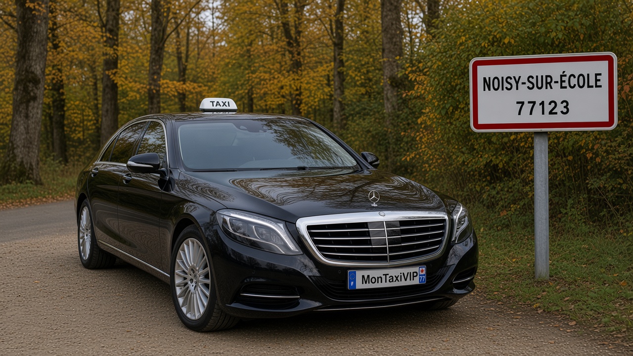 Taxi Noisy-sur-École berline premium MonTaxiVIP panneau 77123