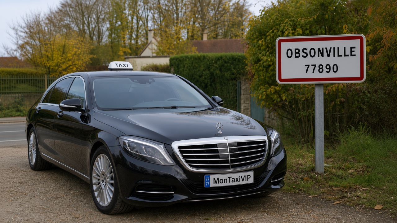 Taxi Obsonville berline premium MonTaxiVIP panneau 77890
