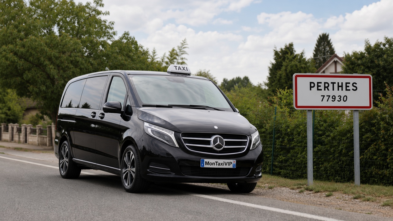 Taxi Perthes mini-van MonTaxiVIP panneau 77930