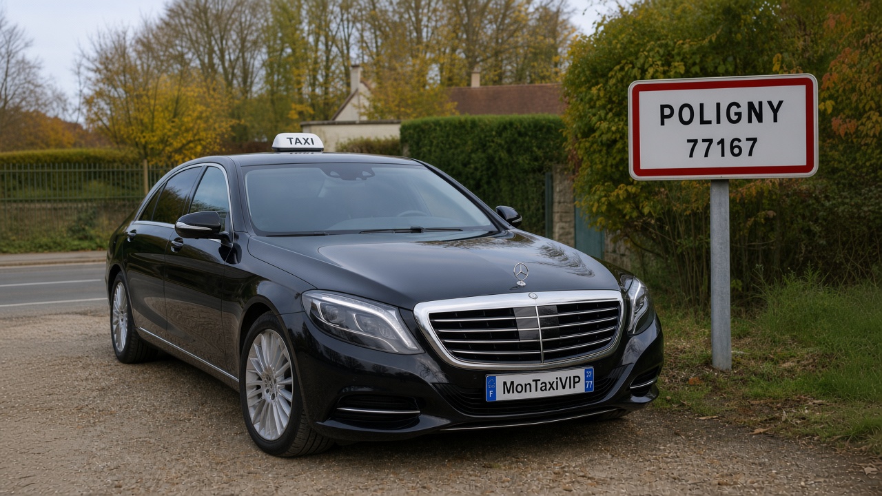 Taxi Poligny berline premium MonTaxiVIP panneau 77167