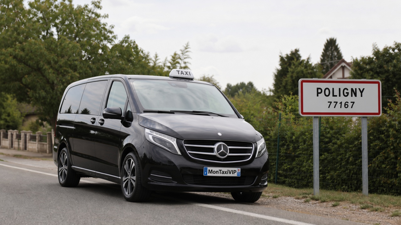 Taxi Poligny mini-van MonTaxiVIP panneau 77167
